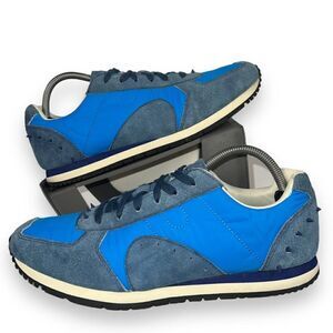 KruZin Stephen Suede Sneakers Blue Suede / Blue Nylon / Cream Studded Men's 10